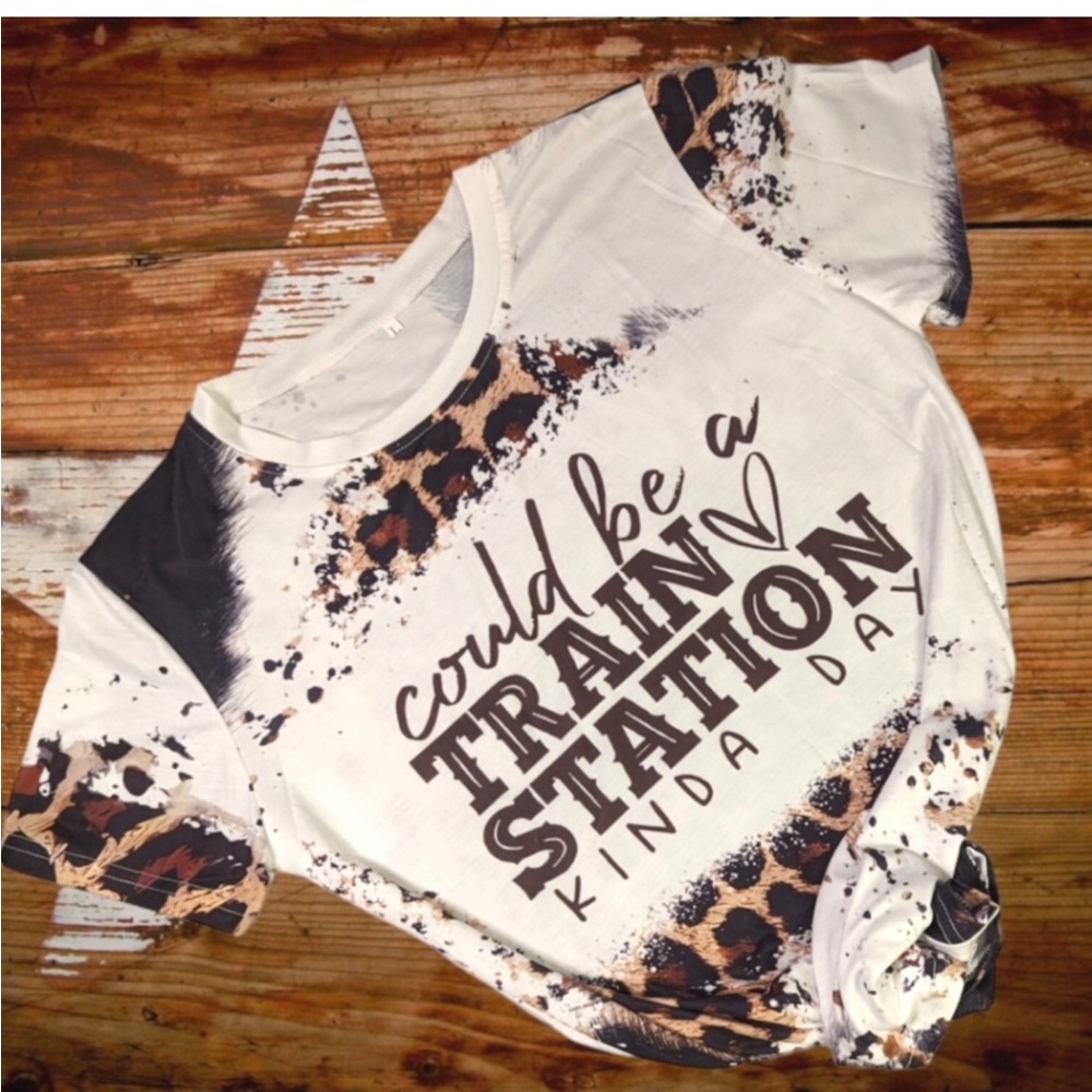 2 For 1  “Could Be A Train Station Kinda Day” 1 Animal Print & 1 Burgundy XL NEW - Picture 3 of 7